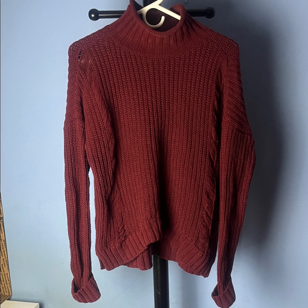 Express Deep Red Turtleneck Sweater - Picture 1 of 3